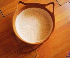 Cama Gatos De Algodon Tejida