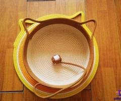 Cama Gatos De Algodon Tejida